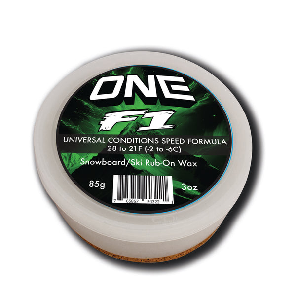 F1 Rub-On Snowboard Wax w/Cork Applicator - One Mfg - Oneball