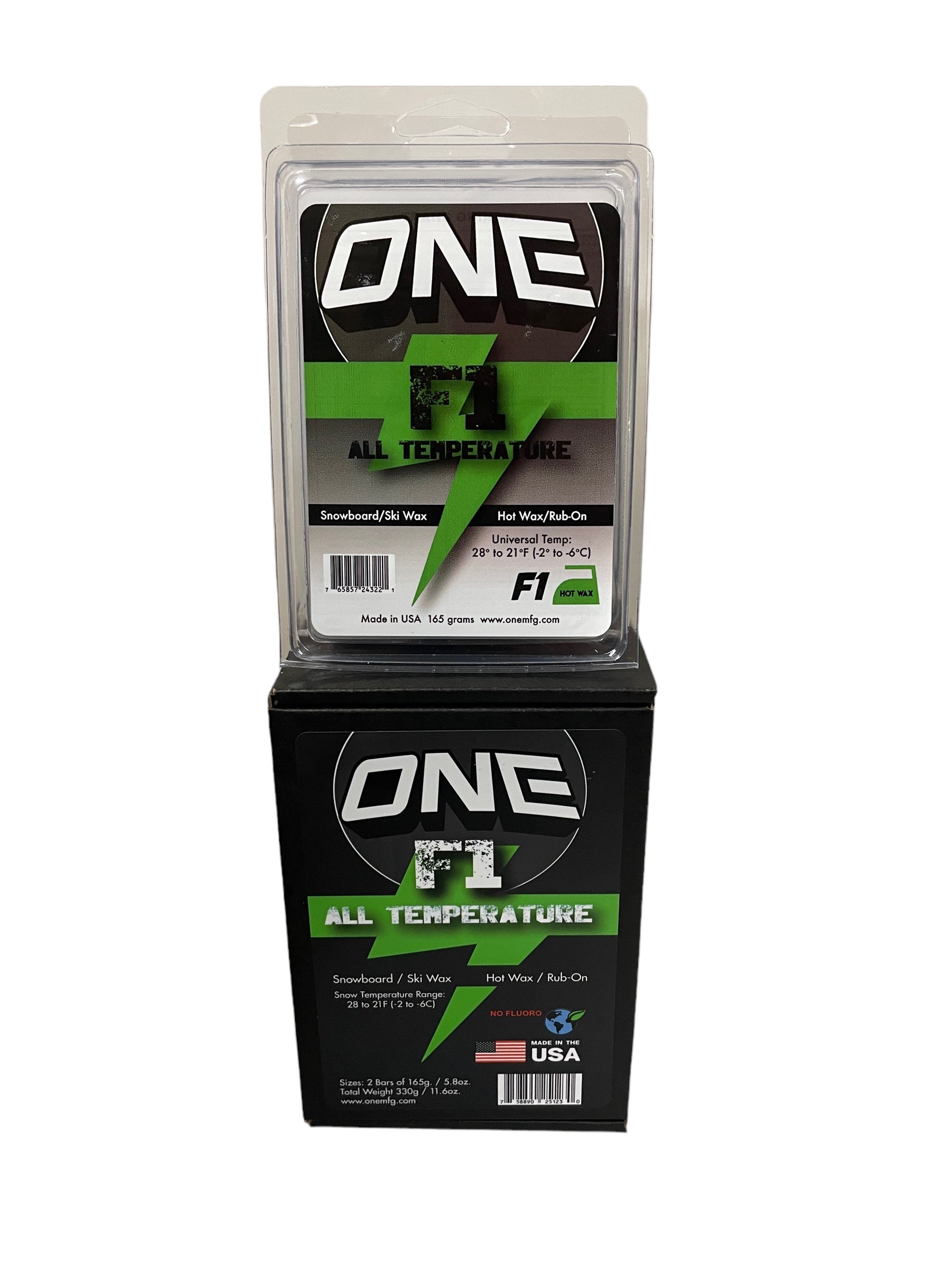 F1 All-Temperature 330g Double Pack Snowboard Wax / Ski Wax / No Fluoro