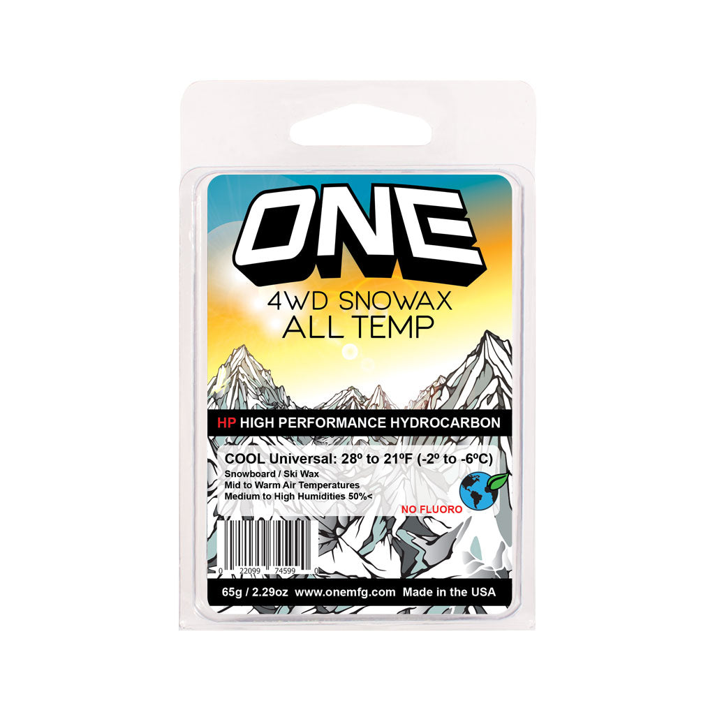 65 gram cool all temperature 4wd snowboard wax - One Mfg - Oneball Snowboard Accessories