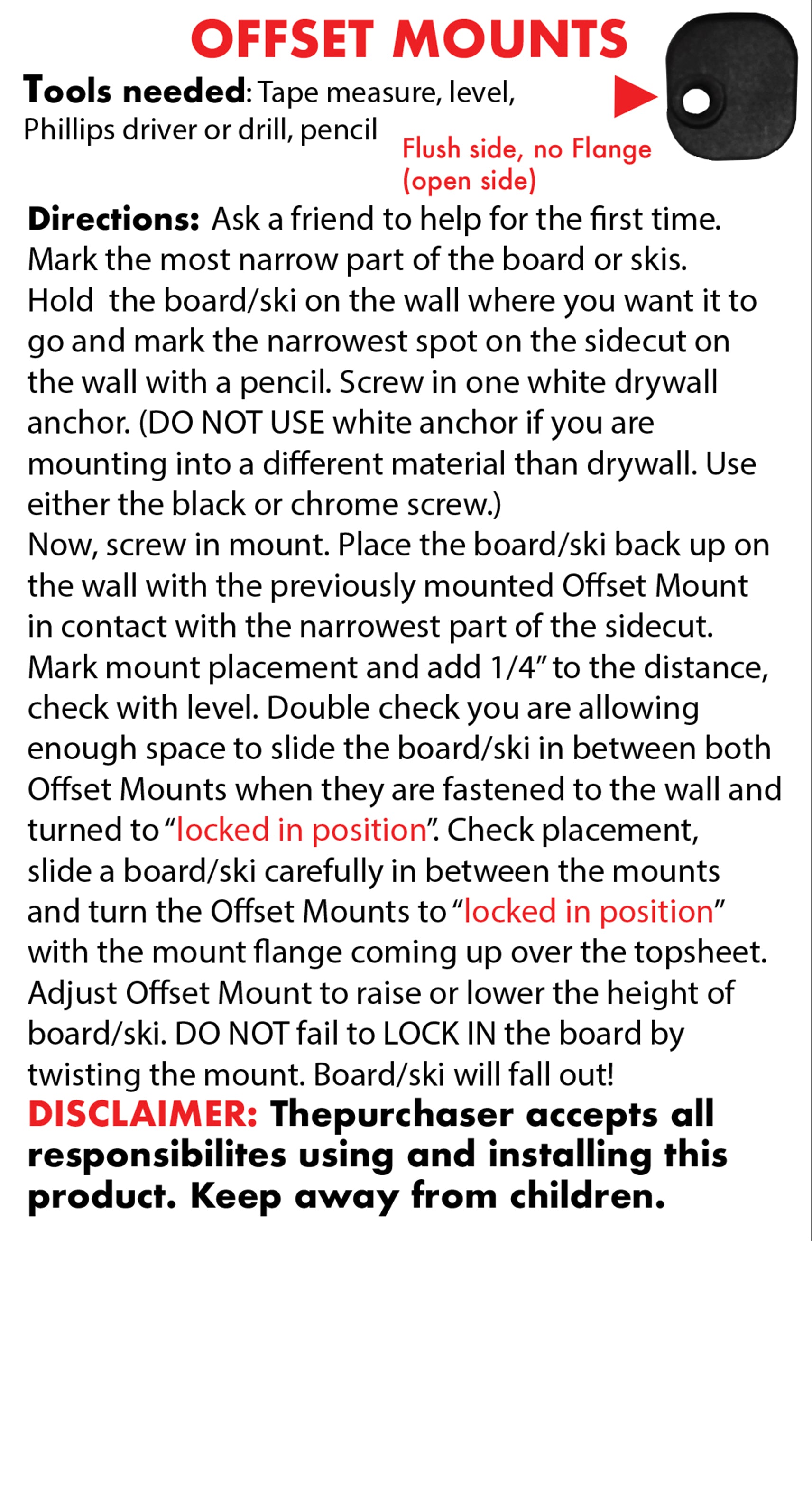 Snowboard Offset Mounts Wall Hanging System - One Mfg - Oneball Snowboard Accessories