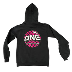 ONE MFG Pink Checkers Graphic Hooded Sweatshirt
