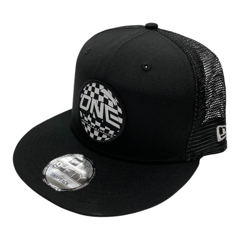 ONE MFG Knit New Era Ball cap Black on Black w/ Black Checkered ONE BALL Logo