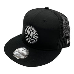 ONE MFG Knit New Era Ball cap Black on Black w/ Black Checkered ONE BALL Logo