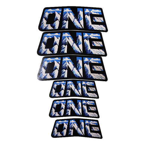 ONE MOUNTAIN Sticker Pack / Two sizes included / 6 total; 3"- 5", 3"- 3.5"